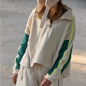 FP Movement by Free People Cream and Green Jacket